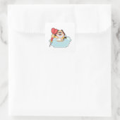 Sticker Carré Chien aux fléchettes avec Dart (Sac)