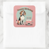 Sticker Carré Chien beagle coloré (Sac)