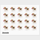 Sticker Carré Chien Beagle Mignon (Feuille)