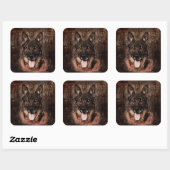 Sticker Carré Chien berger allemand - GSD (Feuille)