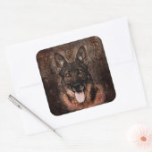 Sticker Carré Chien berger allemand - GSD (Enveloppe)