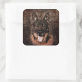 Sticker Carré Chien berger allemand - GSD (Sac)