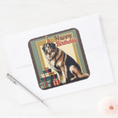 Sticker Carré Chien berger anatolien coloré (Enveloppe)