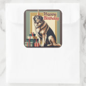 Sticker Carré Chien berger anatolien coloré (Sac)