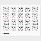 Sticker Carré Chien Black Spot Dalmatie Anniversaire (Feuille)