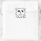 Sticker Carré Chien Black Spot Dalmatie Anniversaire (Sac)