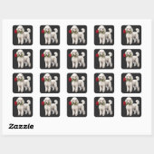 Sticker Carré Chien Caniche Mignon (Feuille)