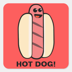 Sticker Carré Chien chaud