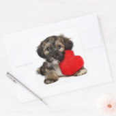 Sticker Carré Chien chiot de Valentine Havanais (Enveloppe)