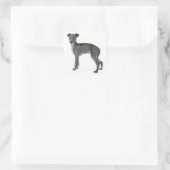 Sticker Carré Chien chiot gris italien gris (Sac)