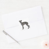 Sticker Carré Chien chiot gris italien gris (Enveloppe)