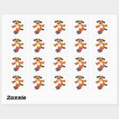 Sticker Carré Chien comme Patineur avec Patins en ligne (Feuille)