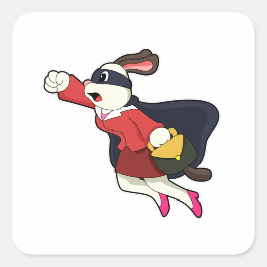 Sticker Carré Chien comme Secrétaire Superhero (Devant)