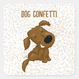 Sticker Carré Chien Confetti Chedding Chien