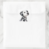 Sticker Carré Chien dalmate mignon (Sac)
