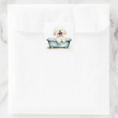 Sticker Carré Chien de Bichon Frise (Sac)