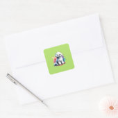 Sticker Carré Chien de Bishon Frise (Enveloppe)