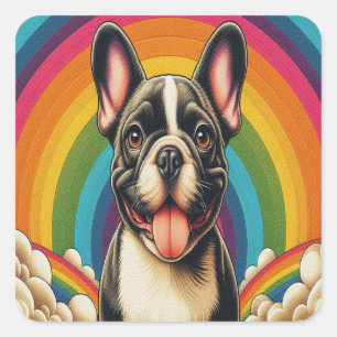 Sticker Carré Chien de Chien de Chien de Chien de Chien Coloré A