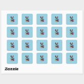 Sticker Carré Chien de Chine arrêté (Feuille)