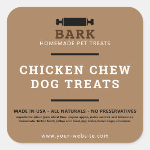 Sticker Carré Chien de compagnie fait maison traite produits éti