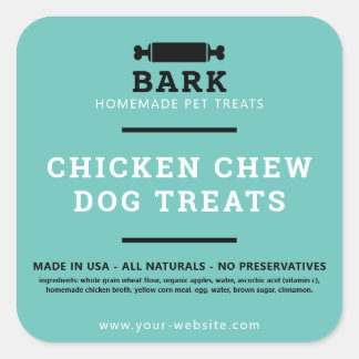 Sticker Carré Chien de compagnie fait maison traite produits éti