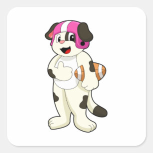 Sticker Carré Chien de football Sports