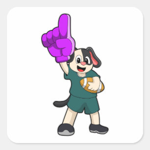 Sticker Carré Chien de football Sports