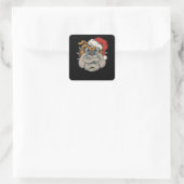 Sticker Carré Chien de Noël (Sac)