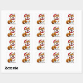 Sticker Carré Chien de Noël adorable (Feuille)