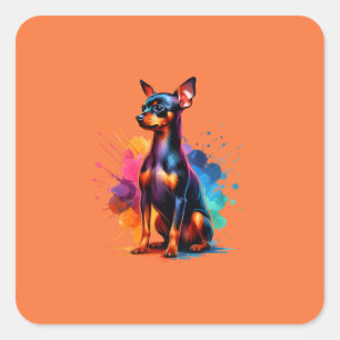 Sticker Carré Chien de poussette miniature