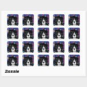 Sticker Carré Chien de Terre-Neuve (Feuille)