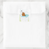 Sticker Carré chien de toilette (Sac)