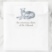 Sticker Carré Chien. Dessin au crayon. (Sac)