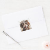Sticker Carré chien drôle (Enveloppe)