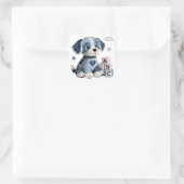 Sticker Carré Chien en patchwork de denim (Sac)