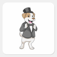 Chien en tenue de marié avec ruban