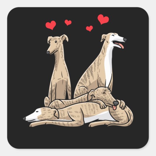 Sticker Carré Chien espagnol Galgo Español (Devant)