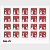 Sticker Carré Chien et Snowman (Feuille)
