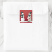 Sticker Carré Chien et Snowman (Sac)
