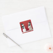 Sticker Carré Chien et Snowman (Enveloppe)