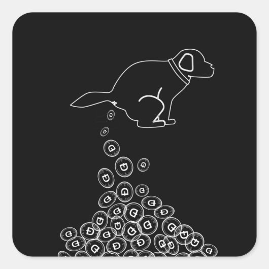 Sticker Carré chien faisant des chiens (Devant)