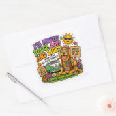 Sticker Carré Chien Hippy (Enveloppe)
