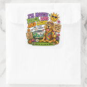 Sticker Carré Chien Hippy (Sac)