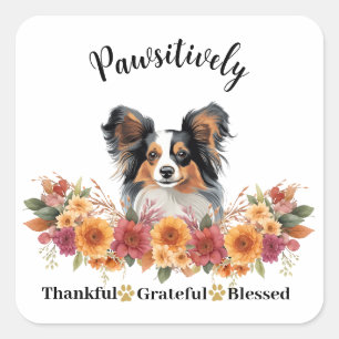 Sticker Carré Chien Mignon Absolument Reconnaissant Bienheureux