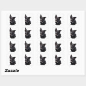 Sticker Carré Chien noir (Feuille)