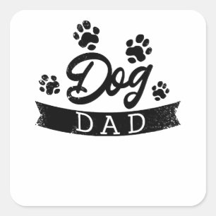 Sticker Carré Chien Papa Drôle Design - Idée cadeau pour les pro