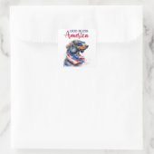 Sticker Carré Chien patriotique Dachshund (Sac)