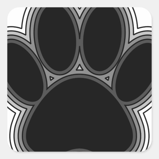 Sticker Carré Chien Paw Avec Plan (Devant)