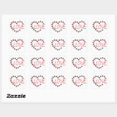 Sticker Carré Chien Paws Red Heart Love (Feuille)