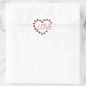 Sticker Carré Chien Paws Red Heart Love (Sac)